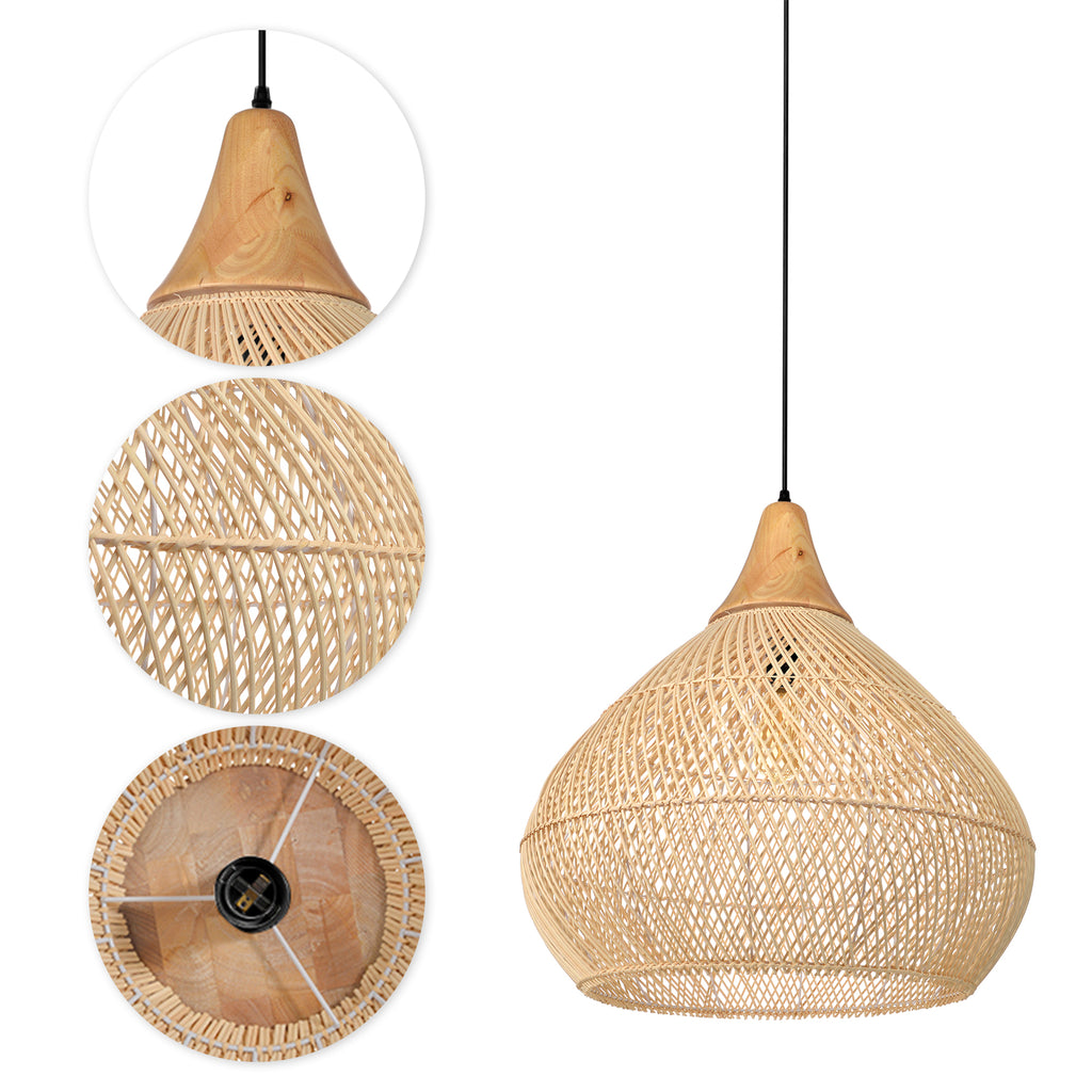 Wabi-sabi Rattan Pendant Lamp Handmade Weaving Chandelier