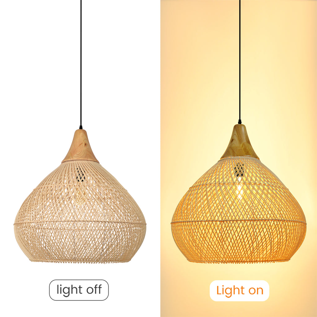 Wabi-sabi Rattan Pendant Lamp Handmade Weaving Chandelier