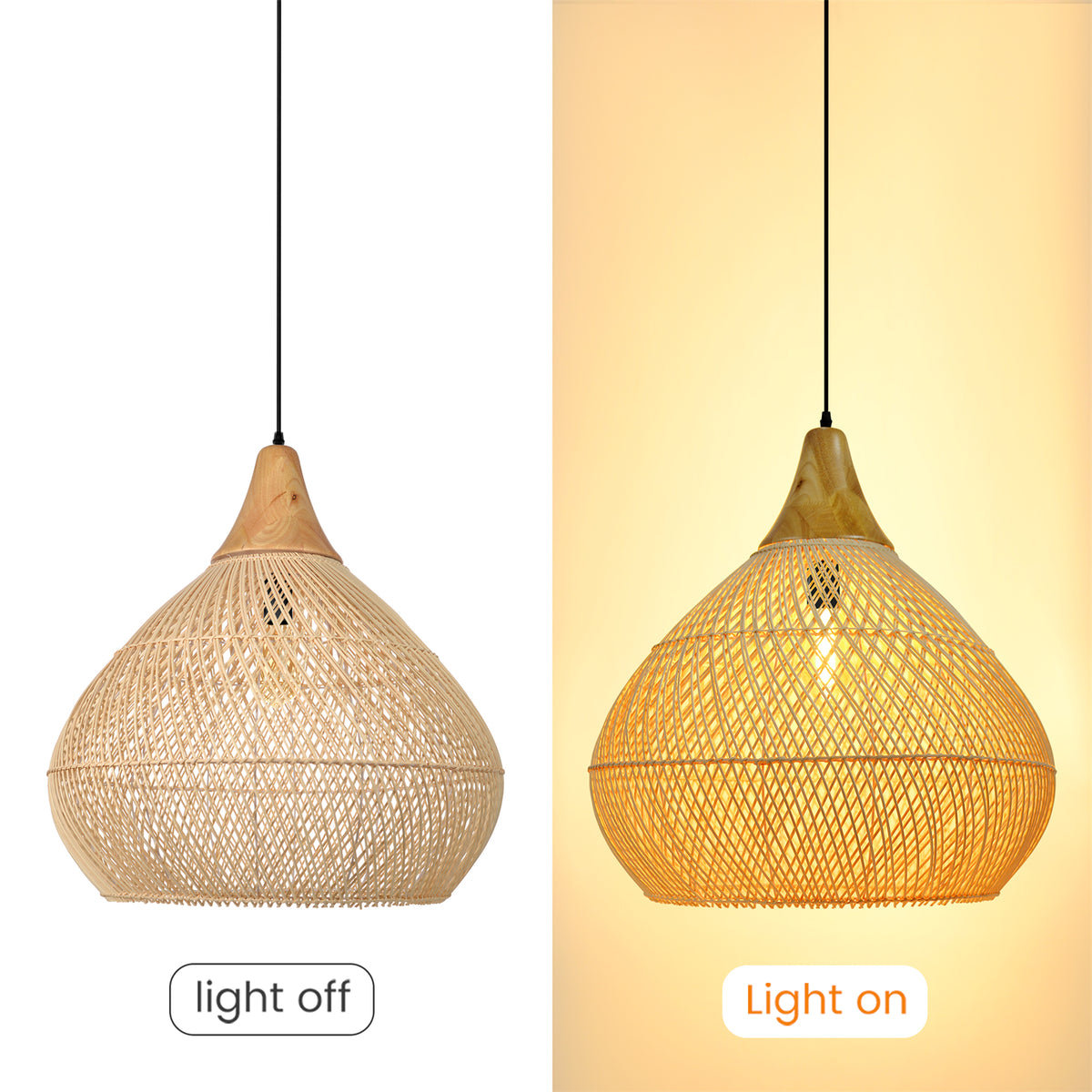 Wabi-sabi Rattan Pendant Lamp Handmade Weaving Chandelier