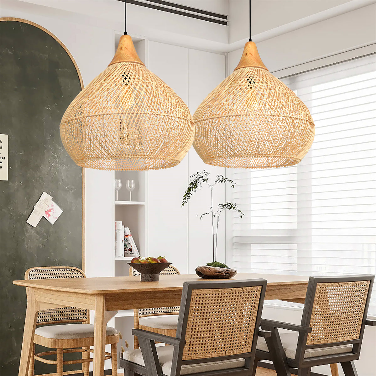 Wabi-sabi Rattan Pendant Lamp Handmade Weaving Chandelier